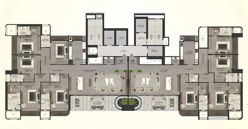 Vedant Mayfair 4 BHK Floor Plan Vedant Mayfair 4 BHK Floor Plan